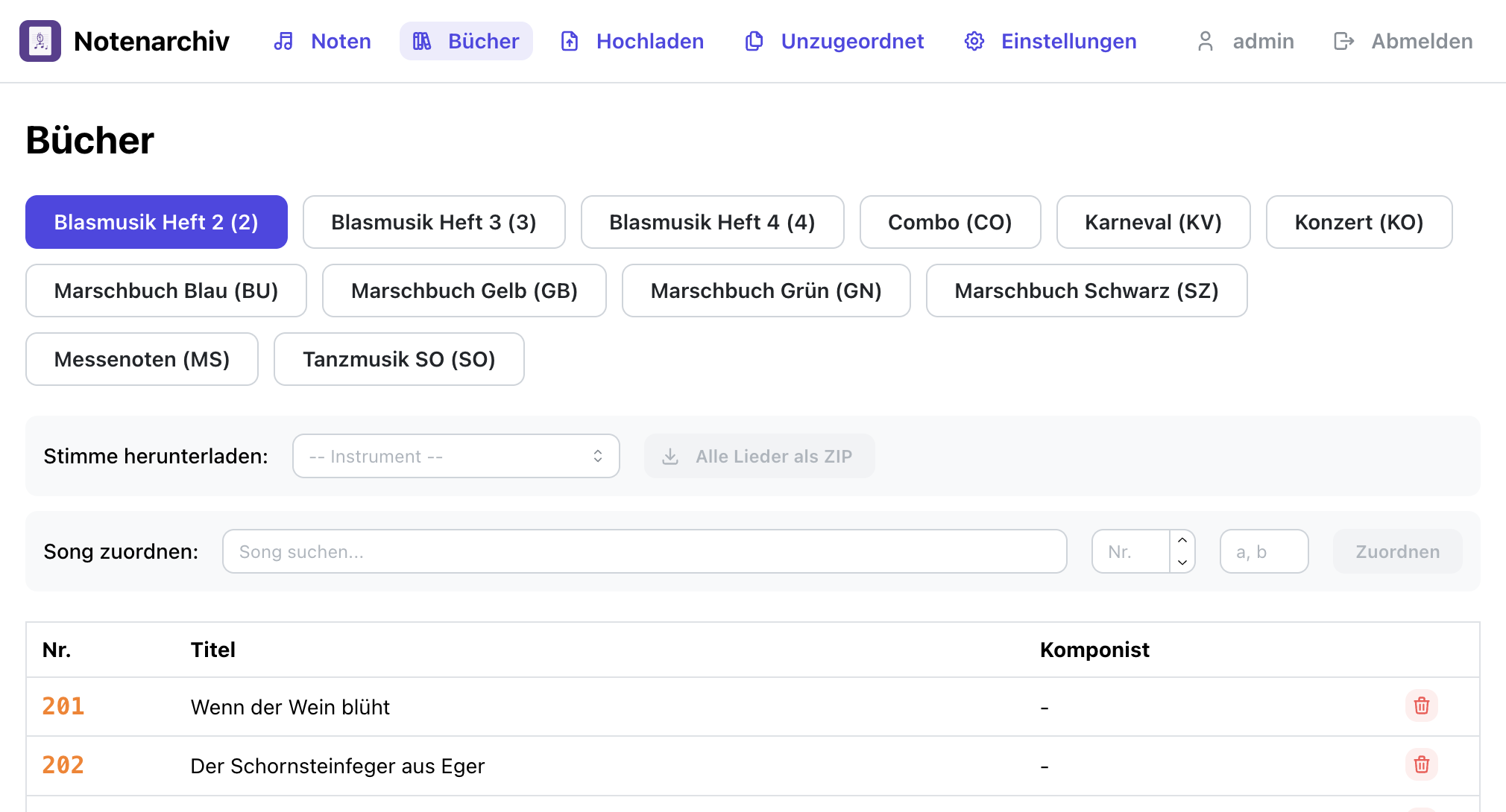 Bücher- und Katalogansicht