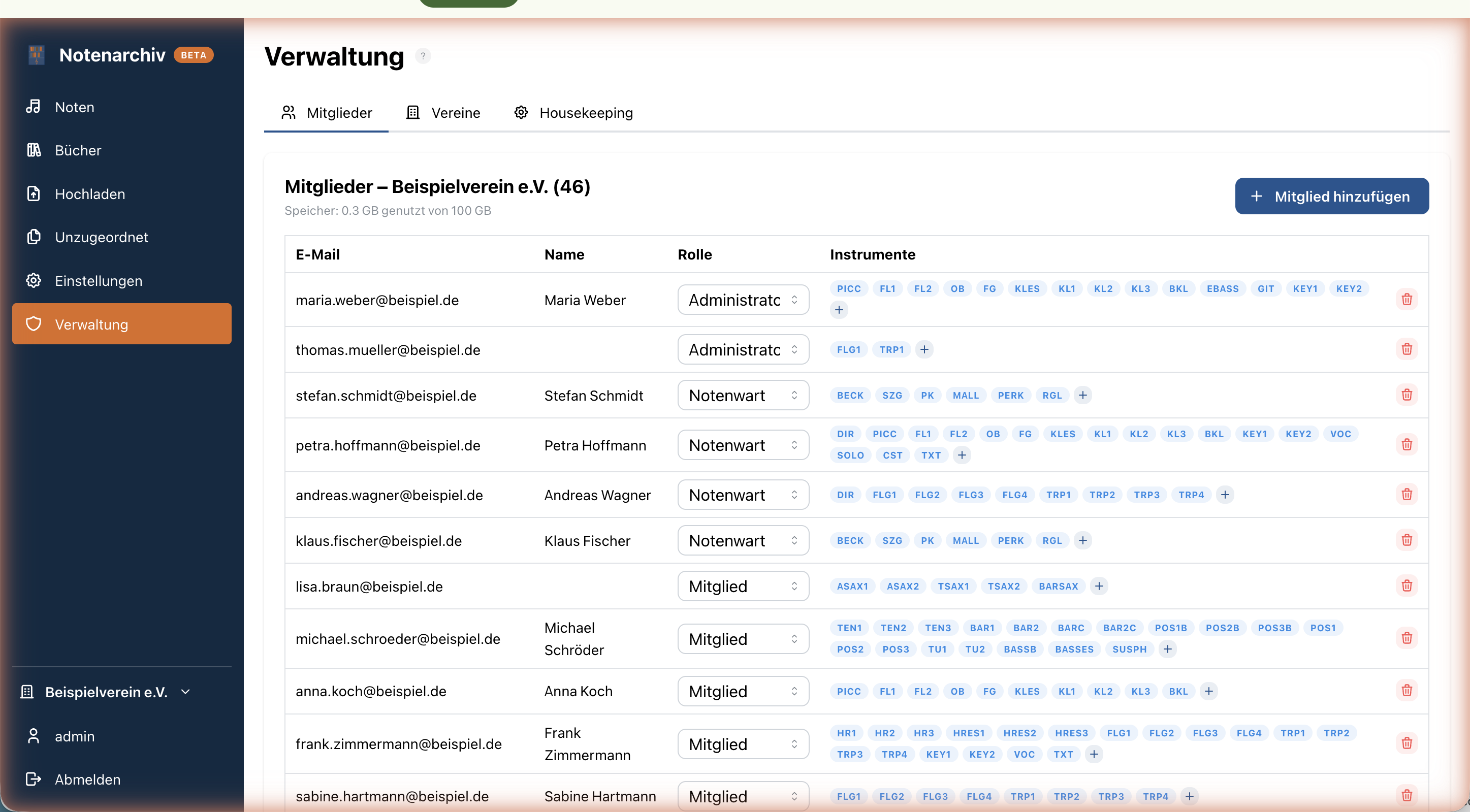 Mitgliederverwaltung