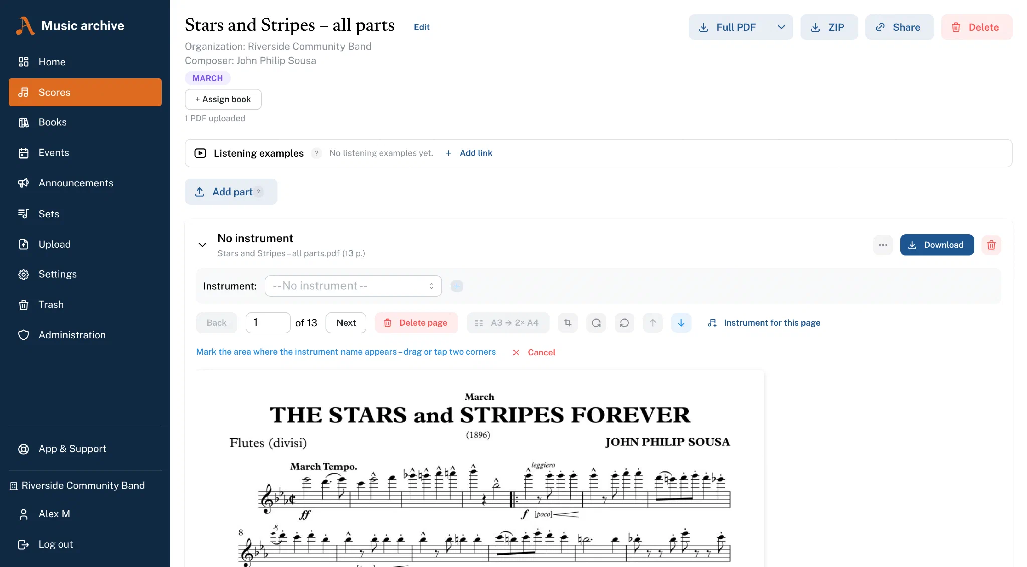 PDF tools and instrument assignment