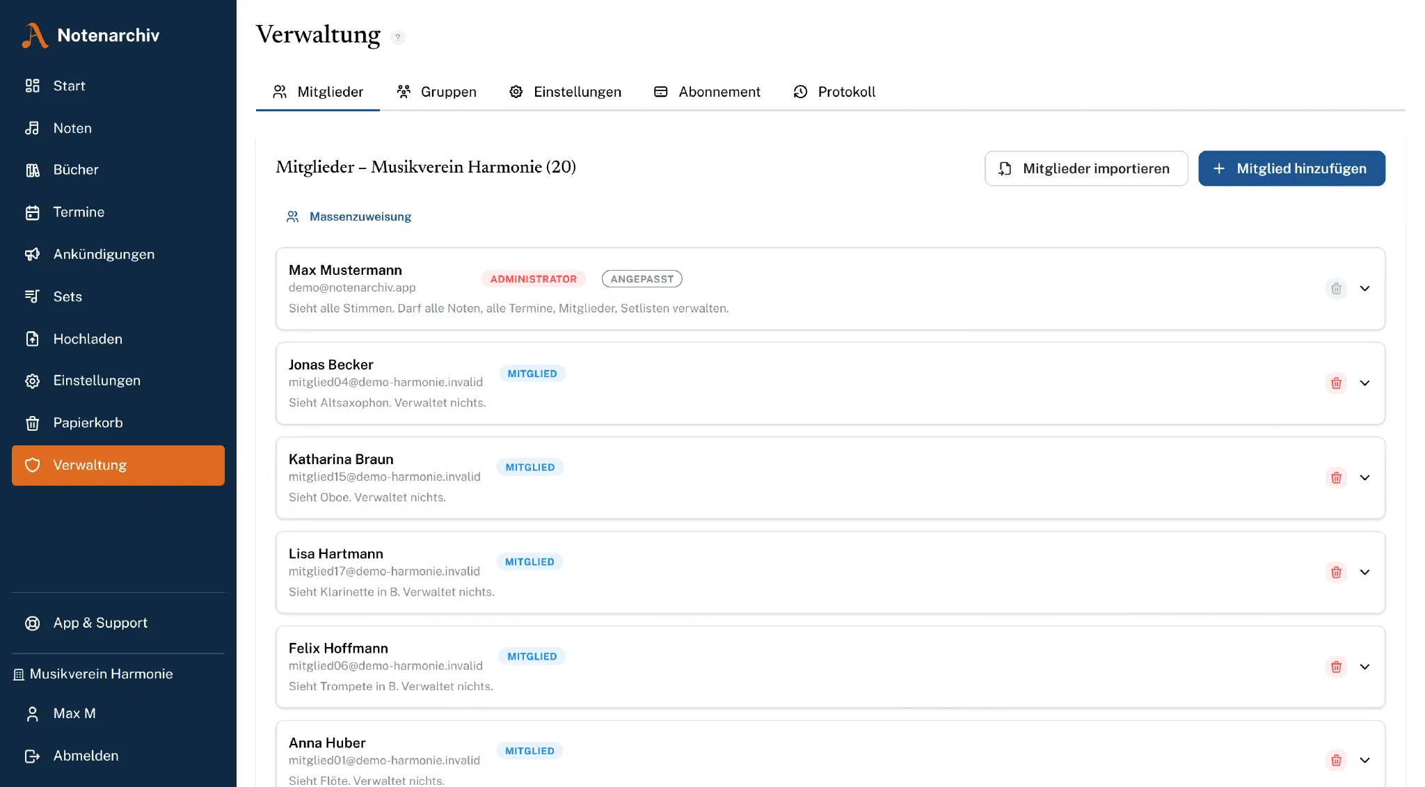 Mitgliederverwaltung