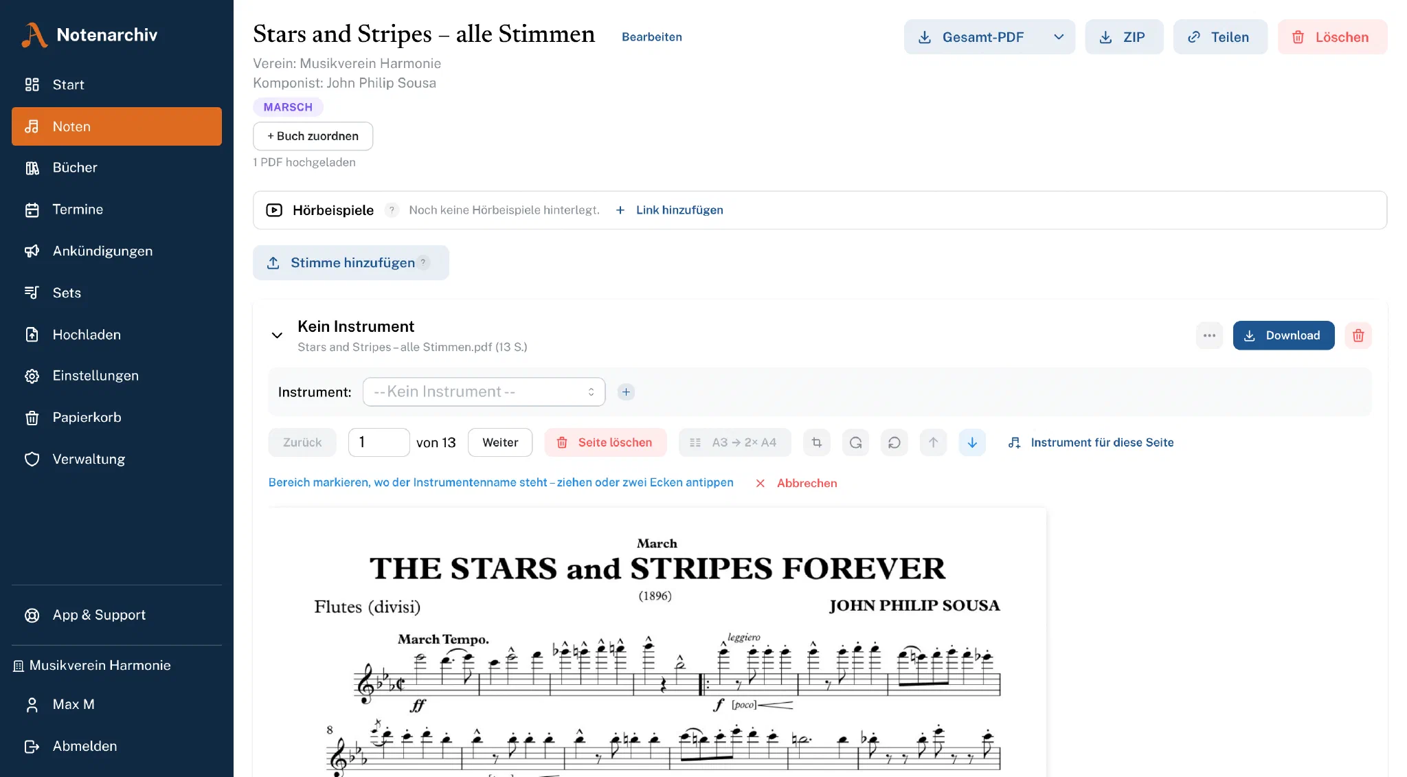 PDF-Tools und Instrumentenzuordnung