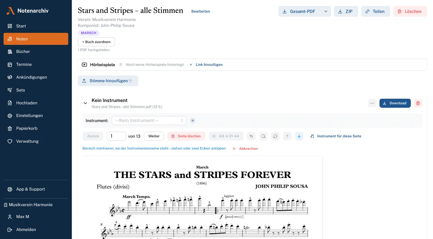 PDF-Tools und Instrumentenzuordnung